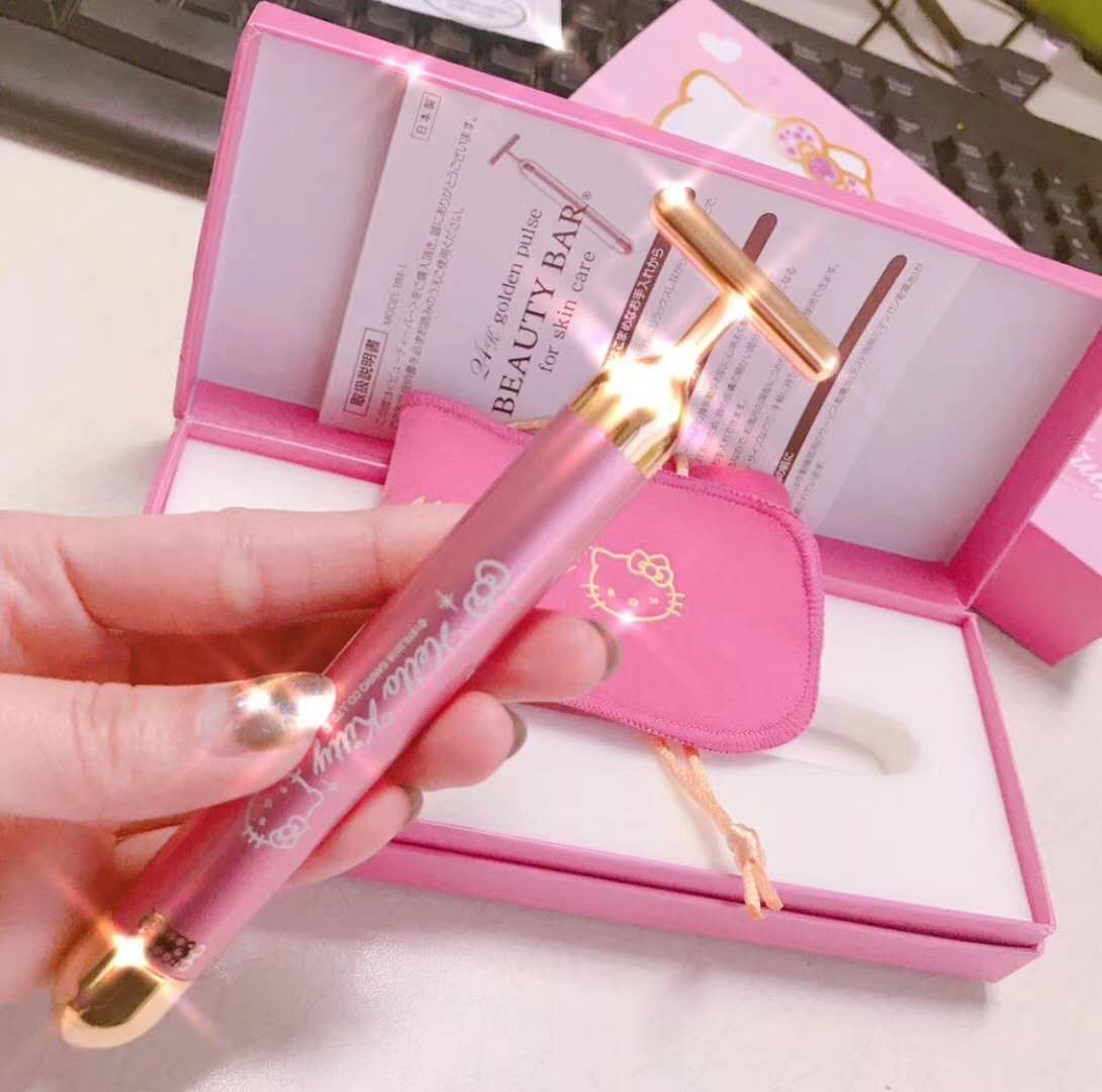 日本代购 BEAUTY BAR美容棒24K黄金棒hello Kitty猫 粉色限定款！