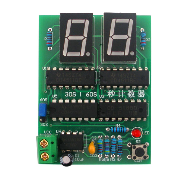 30-60秒计数器 30-60S 定时器 简易秒表 数字电子技术DIY实训套件